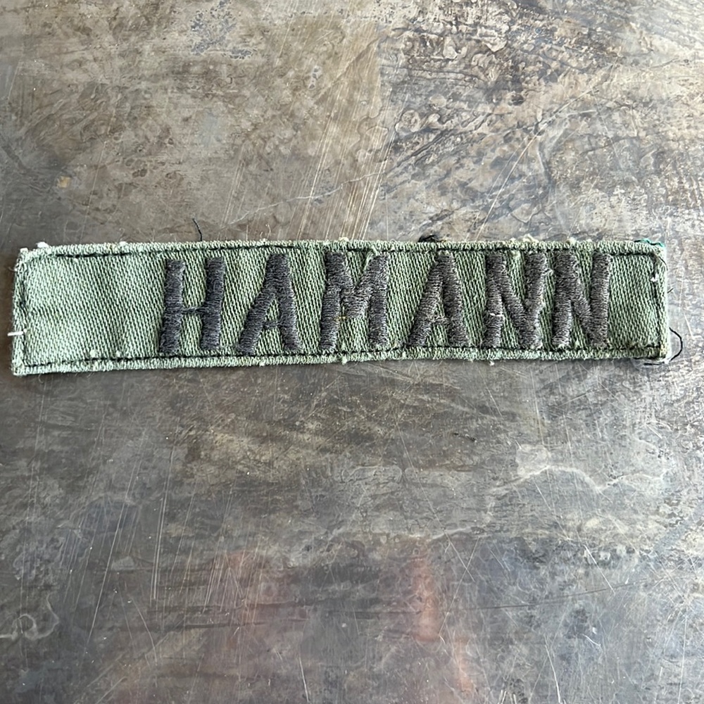 HAMANN Embroidered Vintage ‘Army Green’ Military Name Tape Patch